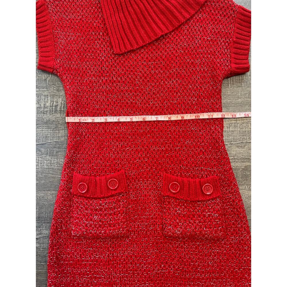Cherry Stix Girls Cozy Y2K Youth Knit Sweater Dress Pockets Red, Size Large - Picture 8 of 8
